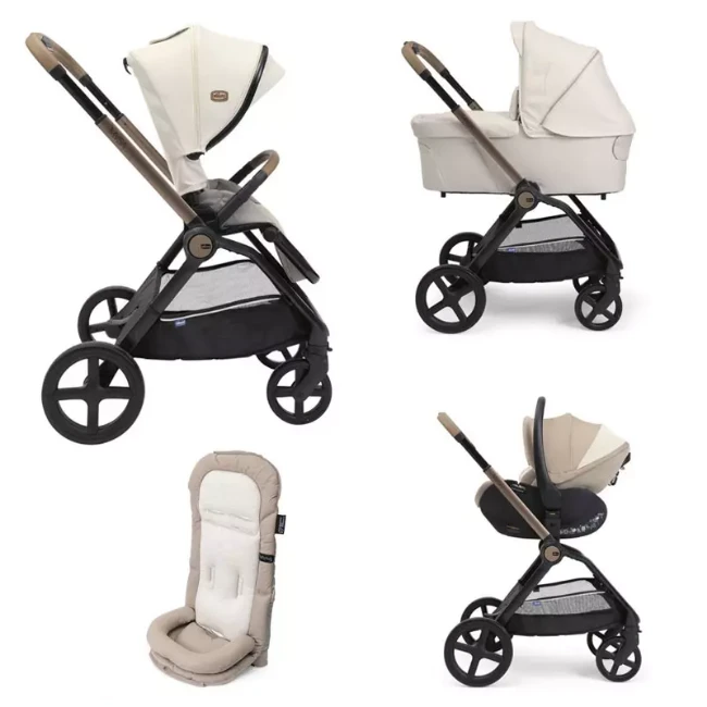 Chicco Trio Mysa con Passeggino, Navicella Flexi e Seggiolino Auto Reclinabile First Seat Recline 40-85 cm per Neonati da 0 a 4 Anni