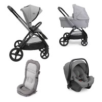 Chicco Trio Mysa con Passeggino, Navicella Flexi e Seggiolino Auto Kory Plus 40-85 cm per Neonati da 0 a 4 Anni - Lunar Rock 
