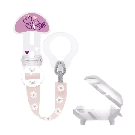 Mam Clip Ciuccio Clip It&Cover con Custodia Porta Succhietto - Rosa