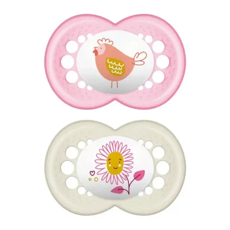 Mam Ciuccio Original in Silicone Confezione Doppia 16m+ - Rosa