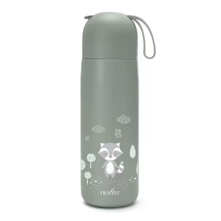 Nuvita Borraccia Termica con Gancio in Silicone 400ml -  sage green