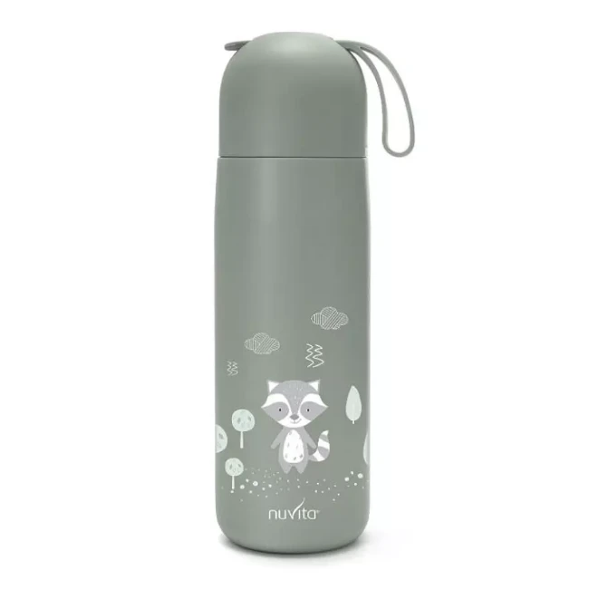 Nuvita Borraccia Termica con Gancio in Silicone 400ml -  sage green