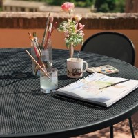 Cambi tavolo rotondo da giardino in acciaio ferro antico