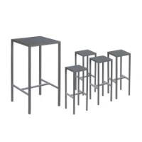 Immagine di Vermobil Set Tavolo Alto e 4 Sgabelli Seaside Grigio Antico
