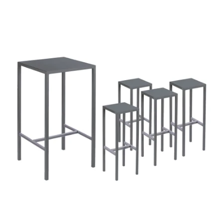 Immagine di Vermobil Set Tavolo Alto e 4 Sgabelli Seaside Grigio Antico