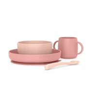 Immagine di Suavinex Essence Set Svezzamento in Silicone con Piatto e Ciotola con Ventosa, Tazza e Cucchiaio Ergonomico