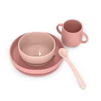 Immagine di Suavinex Essence Set Svezzamento in Silicone con Piatto e Ciotola con Ventosa, Tazza e Cucchiaio Ergonomico