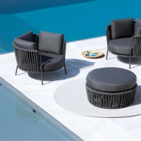 Immagine di Vermobil Tavolino Pouf Daisy Rope Grigio Antico 