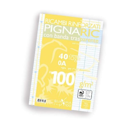 Immagine di Pigna Ricambi Rinforzati Bianchi con Rigatura 0A, Quaderno A4 per 1° e 2° Elementare - 40 Fogli