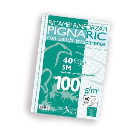 Immagine di Pigna Ricambi Rinforzati con Rigatura 5M per Quaderno A4 per 2° e 3° Elementare - 40 Fogli
