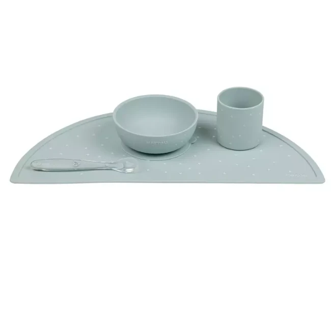Immagine di Nattou Set Pappa Neonato in Silicone con Tovaglietta, Ciotola, Bicchiere e Cucchiaio
