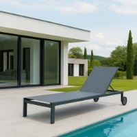 Lettino Prendisole Malibù in Alluminio Antracite