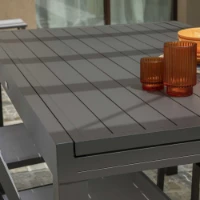 Immagine di Vacchetti Tavolo Allungabile in Alluminio Antracite