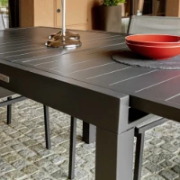 Immagine di Vacchetti Tavolo Allungabile in Alluminio Antracite