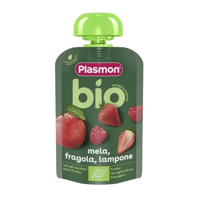 Immagine di Plasmon Pouch Bio Mela, Fragola e Lampone 100% Frutta - 100gr