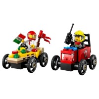 LEGO City Pack Veicoli da Corsa: Pizzaiolo Contro Pompiere 60458