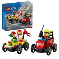 LEGO City Pack Veicoli da Corsa: Pizzaiolo Contro Pompiere 60458