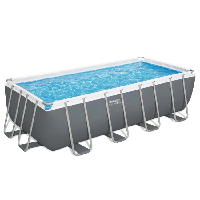 Immagine di Bestway Piscina Rettangolare Steel Pro Max 56671 Grigio Scuro - 488x244x122cm con Filtro a Sabbia