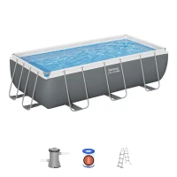 Immagine di Bestway Piscina Rettangolare Steel Pro Max 56441 Grigio Scuro - 404x201x100cm con Filtro a Cartuccia