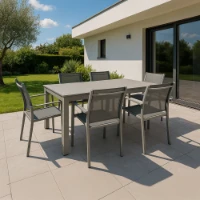 Immagine di Set Tavolo San Diego 110x220/330 cm e 6 Poltrone Miami