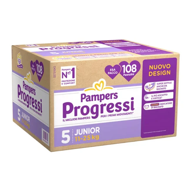 Immagine di Pampers Progressi Junior Pannolini tg 5 Esapack 108pz