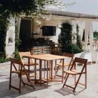 Immagine di Set Giardino Niagara in Legno con Tavolo 115x90 e 4 Sedie 