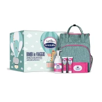 Immagine di EuPhidra Amido Mio Bimbi in Viaggio Cofanetto Regalo Neonato con Mousse Bagnetto, Gel Polvere, Crema Idratante, Salviette Detergenti e Zainetto con Fasciatoio