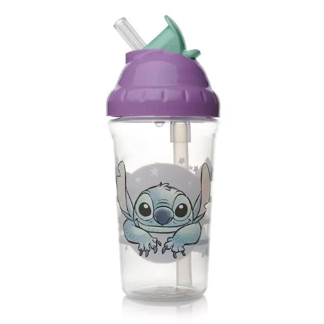 Immagine di Stitch Bicchiere Flexi con Cannuccia per Bambino, dai 10 Mesi, 295ml