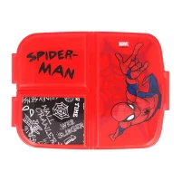 Immagine di Sandwich Box Spiderman Contenitore Porta Pranzo per Bambini, Multi Scomparti,  Chiusura Sicura