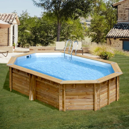 Immagine di Piscina Ovale in Legno Canelle 2 - 7900872 - 535x335x117cm
