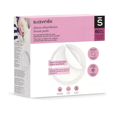 Immagine di Suavinex Coppette Assorbilatte Traspiranti e Monouso - 60 pezzi