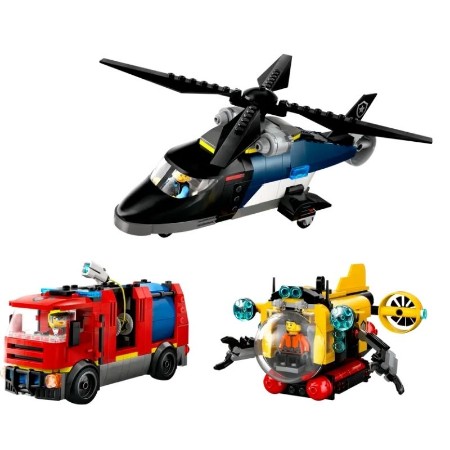 LEGO City Elicottero, Autopompa e Sottomarino 60462
