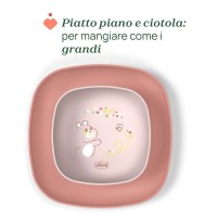 Immagine di Chicco Set Pappa Neonato con Piattino, Posate e Bicchiere - 12 Mesi