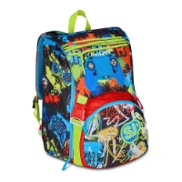 Zaino Scuola Seven SJ Gang Girl Face - Viola/Fucsia, Estensibile, Con Occhi Reversibili - Prodotto Ufficiale