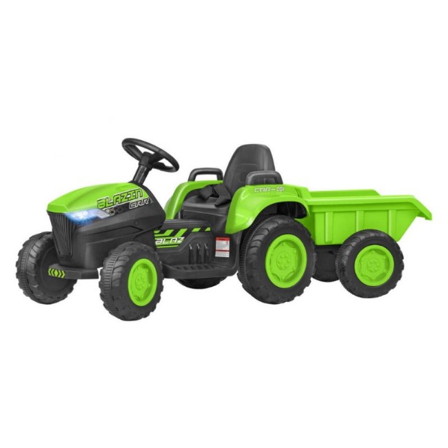 Trattore BT Li-Ion Verde Radiocomandato 12 Volt 2,4Ghz con Rimorchio