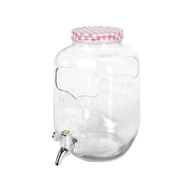 Immagine di Distributore di Bevande in Vetro con Rubinetto e Coperchio