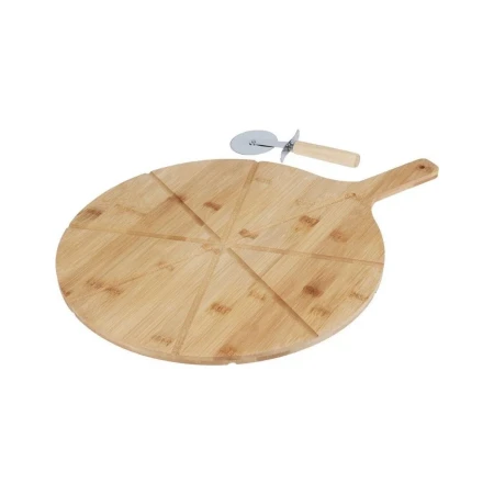 Immagine di Tagliere per Pizza in Bambù con Tagliapizza