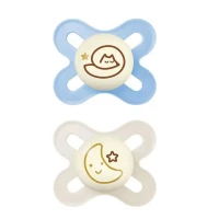 Immagine di Mam Original Start Night Ciuccio Ortodontico in Silicone con Bottone Luminoso - Confezione 2 Ciucci da 0m+