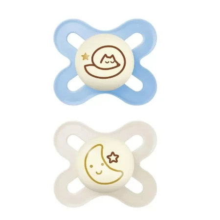 Immagine di Mam Original Start Night Ciuccio Ortodontico in Silicone con Bottone Luminoso - Confezione 2 Ciucci da 0m+