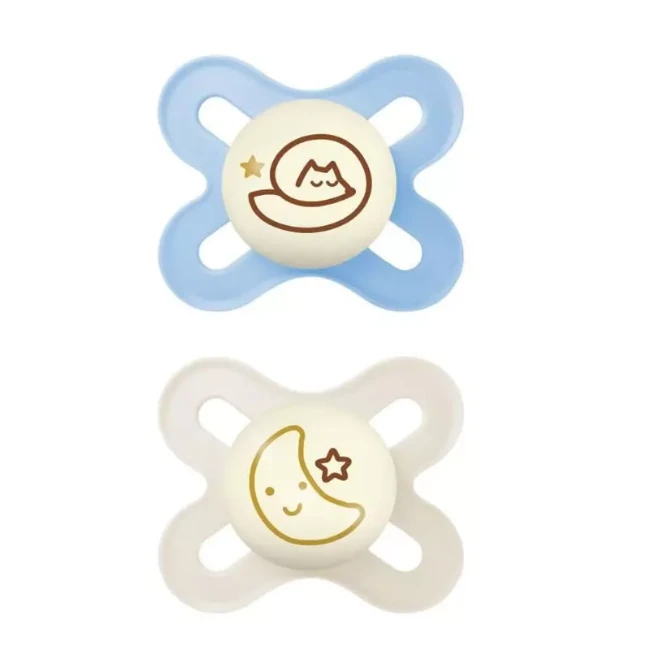 Immagine di Mam Original Start Night Ciuccio Ortodontico in Silicone con Bottone Luminoso - Confezione 2 Ciucci da 0m+