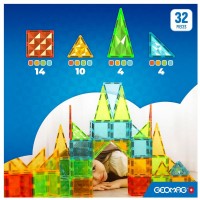 Geomag Magnetic Tiles Gems 32 Pezzi