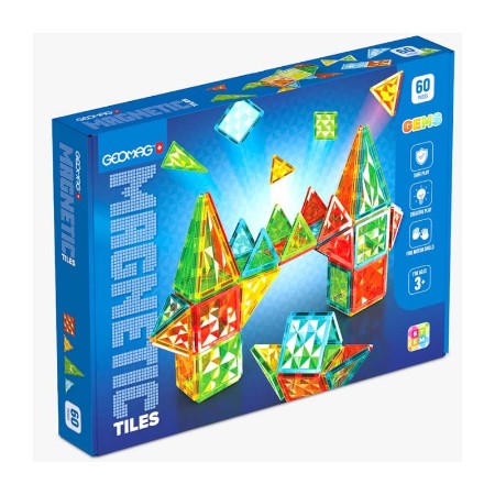 Geomag Magnetic Tiles Gems 60 Pezzi