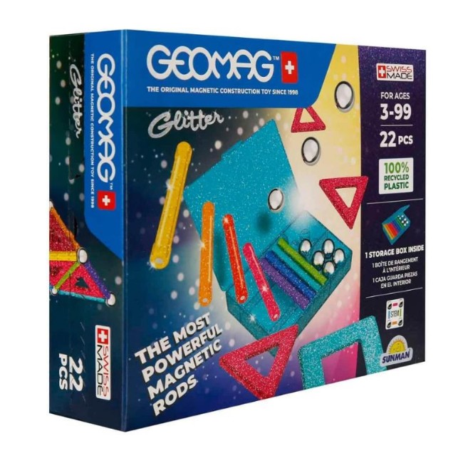Geomag Glitter Panels Recycled 22 Pezzi
