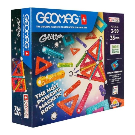 Geomag Glitter Panels Recycled 35 Pezzi