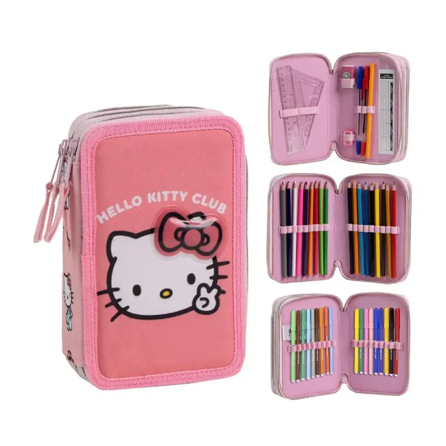 Immagine di Astuccio 3 Zip con Accessori Hello Kitty