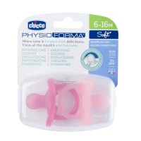 Immagine di Chicco PhysioForma Soft Ciuccio in Silicone Morbido, 6-16m, Anatomico e Igienico - Confezione Doppia