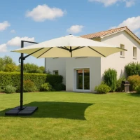 Immagine di Ombrellone Pallanza da Giardino 3×3 m in Alluminio, Inclinabile e Ruotabile, con Palo Laterale