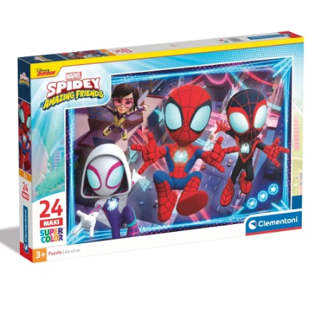 Clementoni Puzzle 24 Pezzi Marvel Maxi Spidey & Friends - Puzzle per Bambini dai 3 anni 