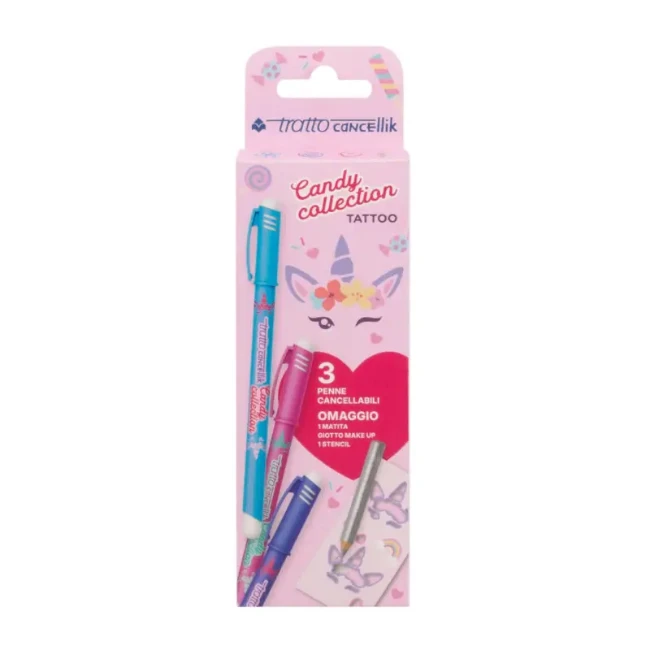 Immagine di Tratto Cancellik Set Penne Cancellabili Candy Collection Tattoo