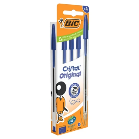 Immagine di 4 Penne a Sfera Cristal Original Blu